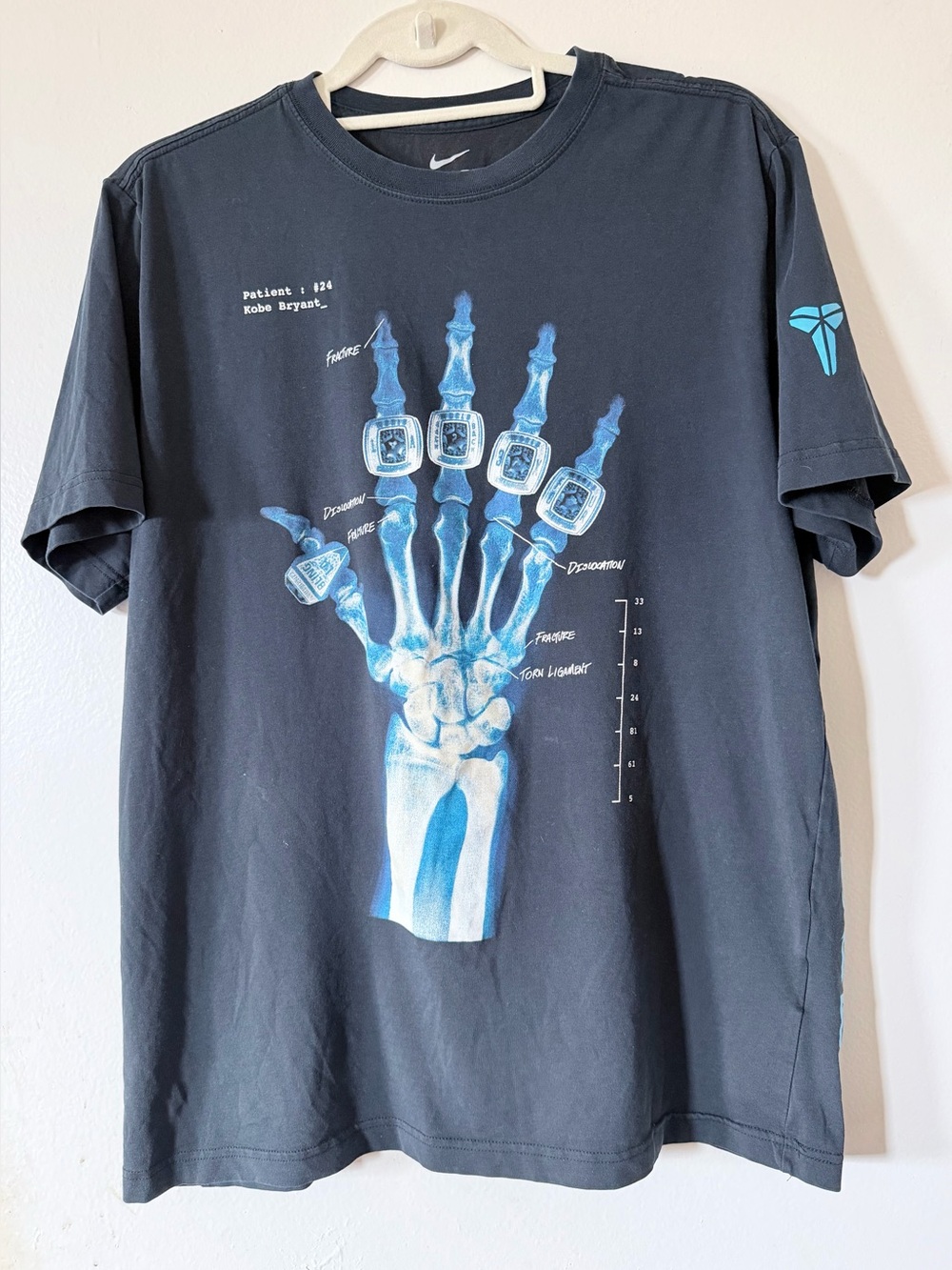 Nike Black Short-Sleeve Kobe X-Ray Hand Graphic Tee